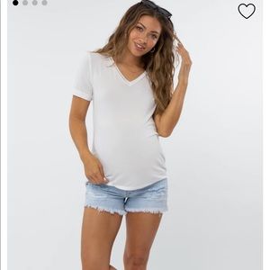 NWOT PinkBlush maternity distressed Jean shorts